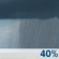 Tuesday: A 40 percent chance of showers.  Cloudy, with a high near 53. Northeast wind 5 to 10 mph. 